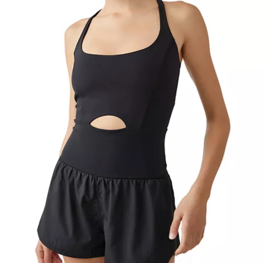 Black Cutout Tank Bodysuit